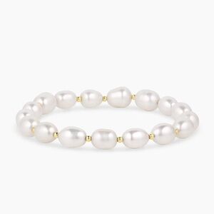 Gorjana New 18k Gold Plated Phoebe Freshwater Pearls Bracelet